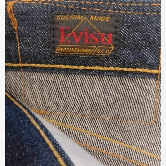 Evisu Heritage Osaka Japan Dark Wash Button Fly Jeans Size 28 - Picture 8 of 10